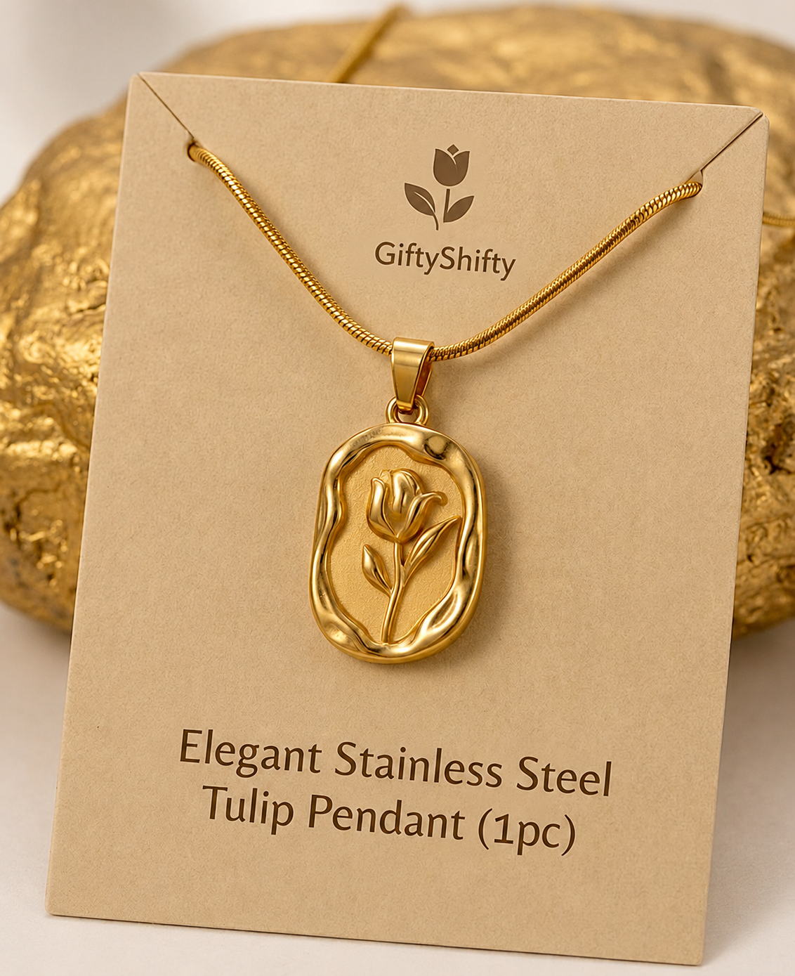 ๐ท Elegant Stainless Steel Tulip Pendant