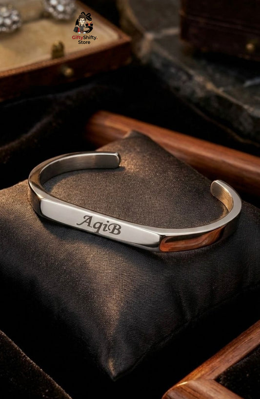 🏷️ Product Title:
Personalized Stainless Steel Name Bracelet – Custom Engraved Cuff | Lifetime Color Warranty 🤞🏼